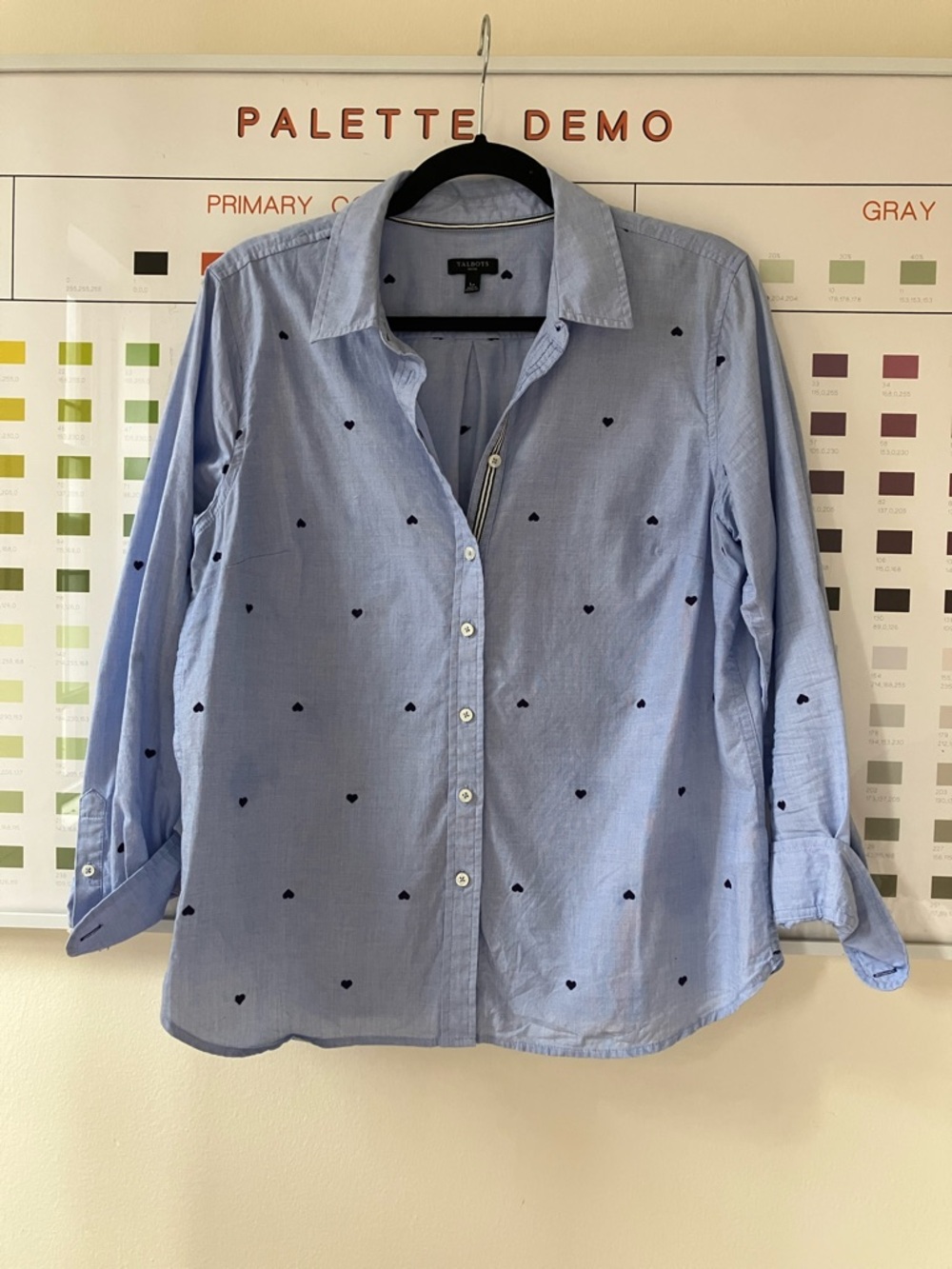 Talbots Heart Button-down Sz LP